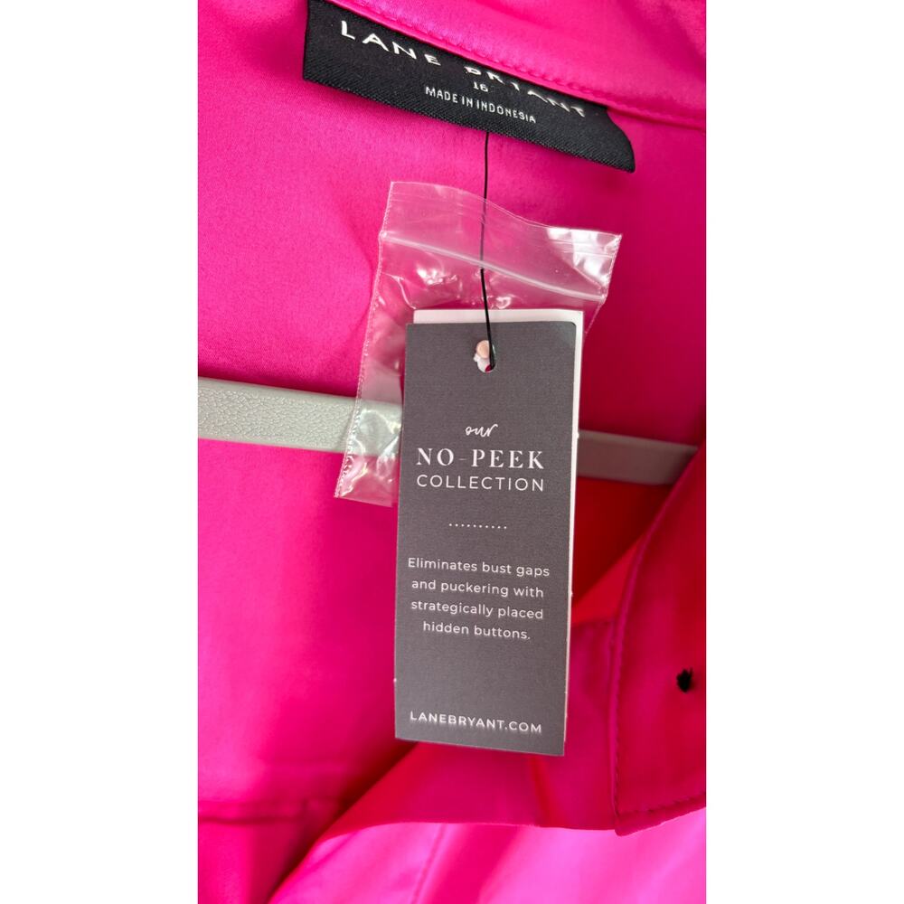 Lane Bryant No Peek Collared Button Front Satin S… - image 3